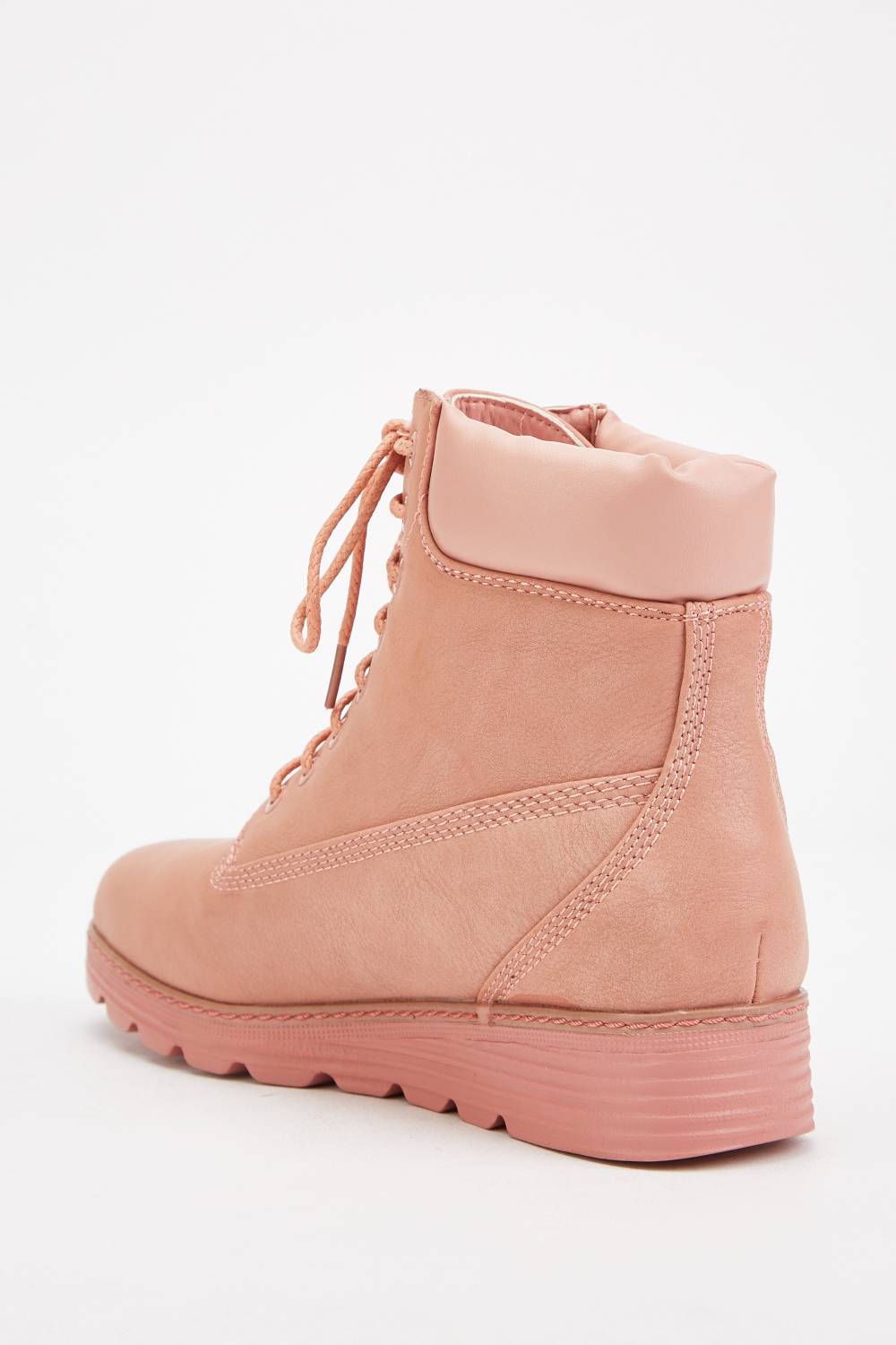 Pink Wedge Lace Up Boots - Just $7