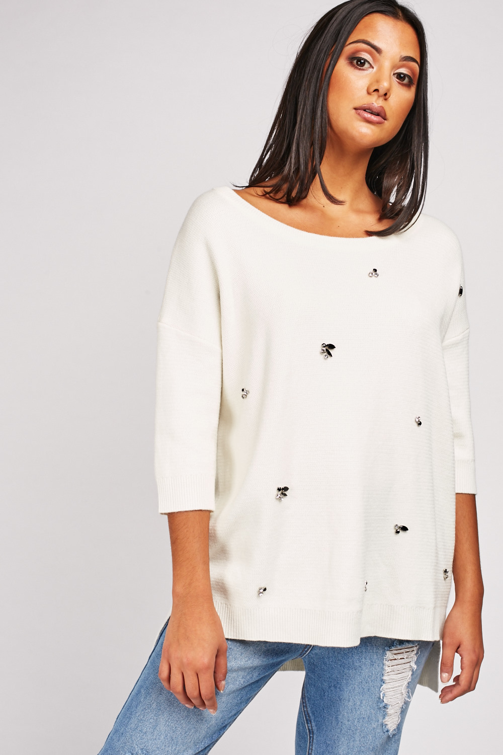 v neck back jumper