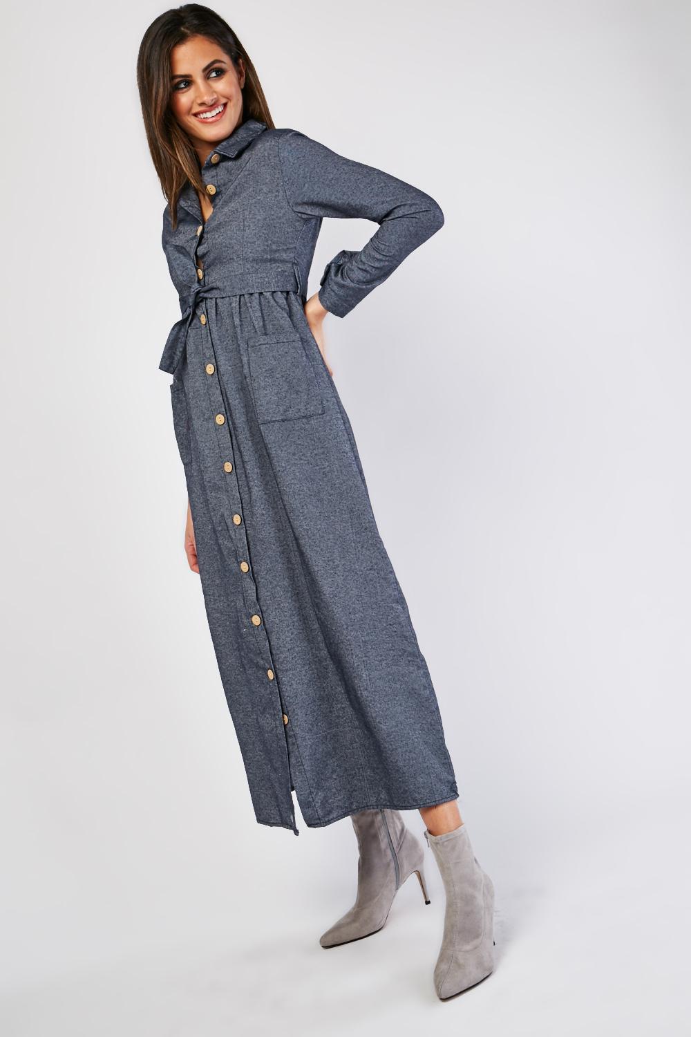 tall maxi shirt dress