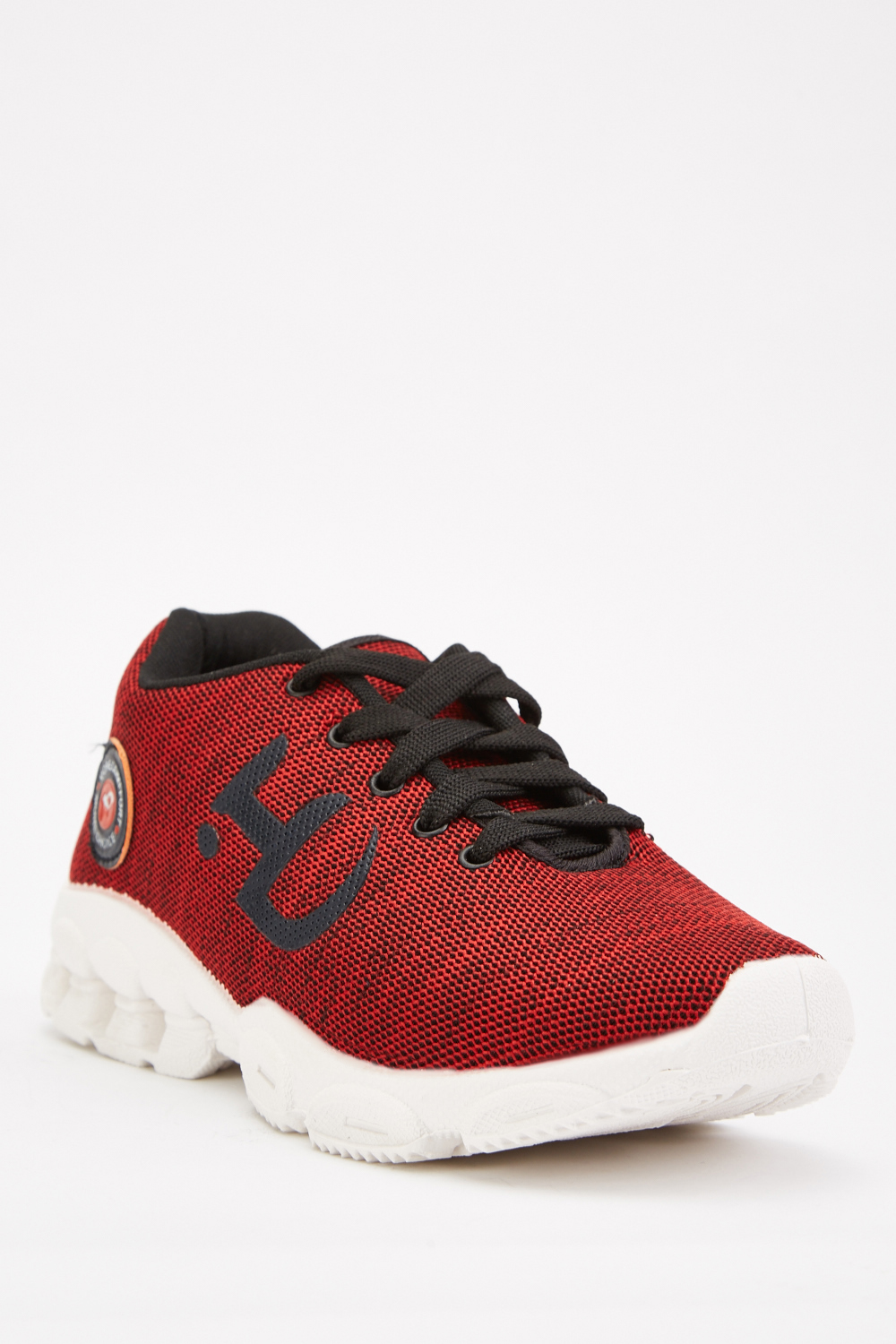 Dark Red Textured Mens Trainers - Just $7