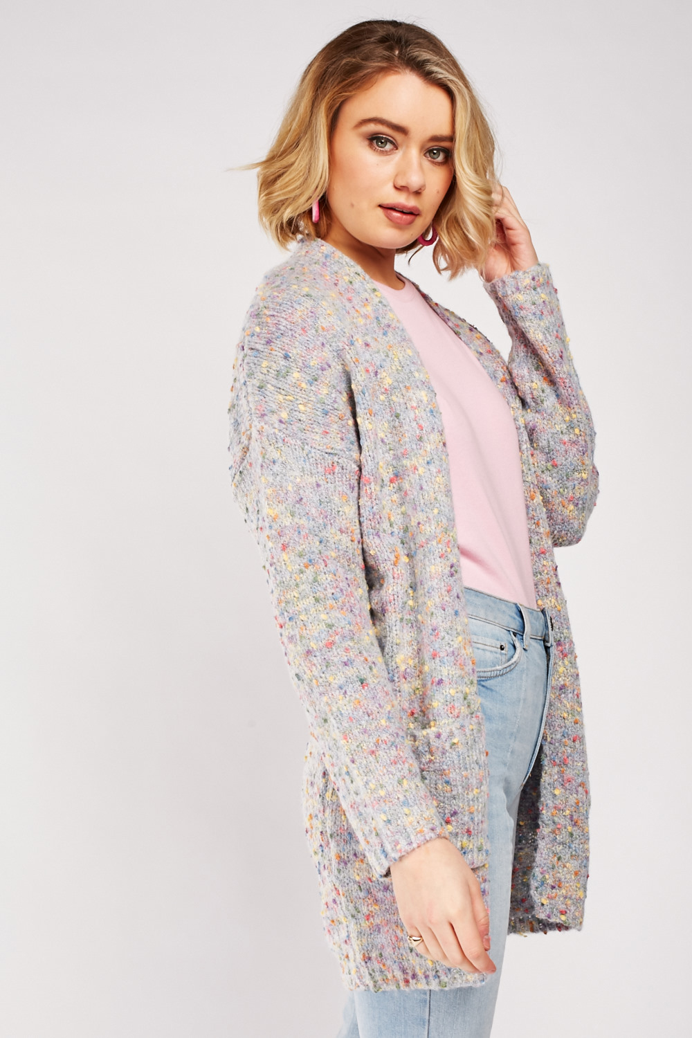 MultiColoured Bobble Knit Cardigan Just 7