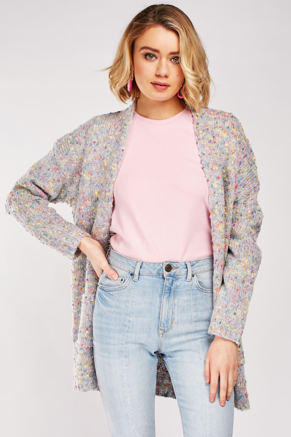 MultiColoured Bobble Knit Cardigan Just 7