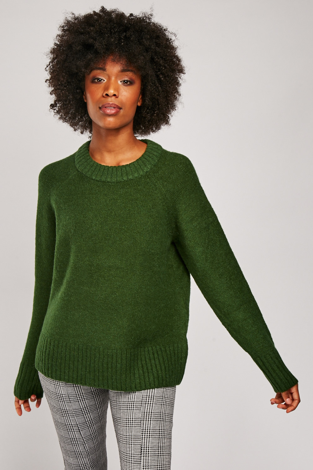 Ribbed Trim Long Sleeve Jumper - Just $7