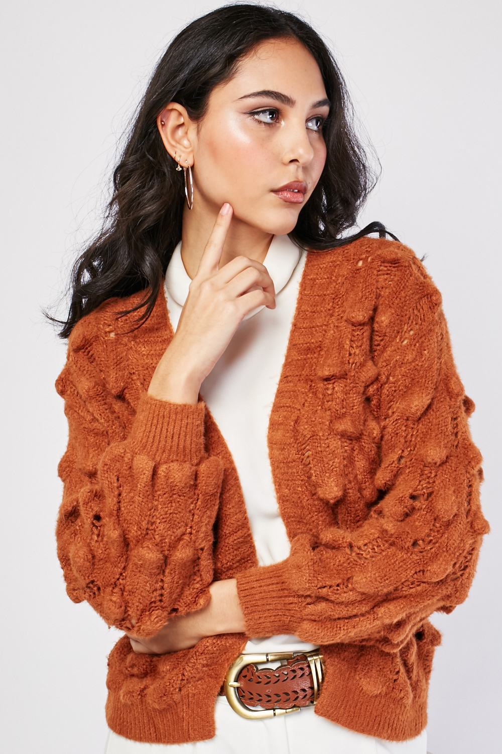 Knit Textured Cardigan Just 6