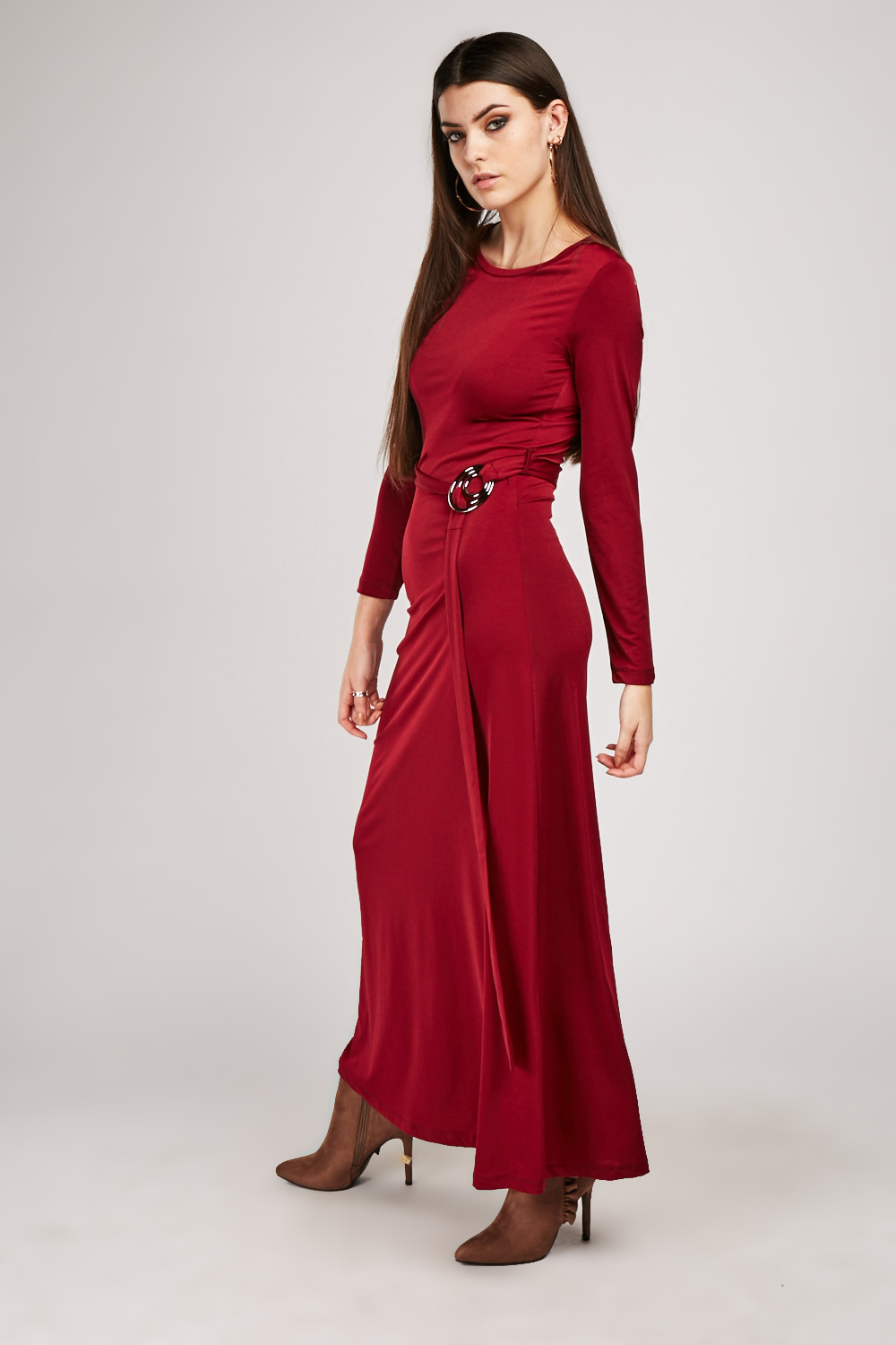 Belted Jersey Maxi Dress - Just $7